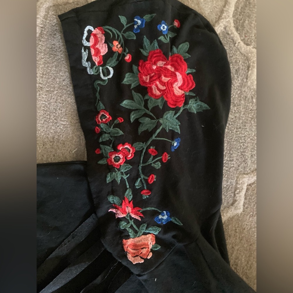 Asos Floral Embroidery Black Hoodie View 3